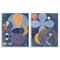 Stupell Industries Retro Mixed Shapes 2pc Framed Giclee Wall Art Set Design by Victoria Barnes